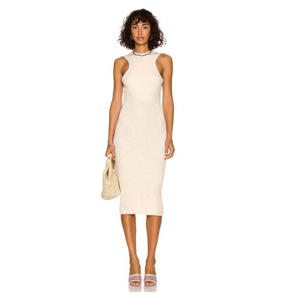 A.L.C. Ivory Knit Caleb Dress Cross-back Tie Midi Size S - Picture 1 of 10